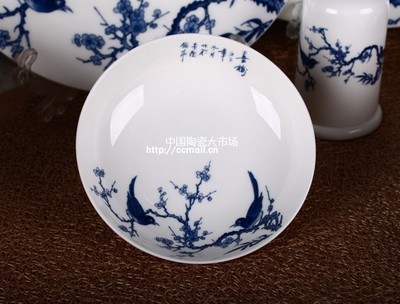 景德鎮陶瓷 高檔骨瓷 禮品瓷 56頭釉中彩骨瓷餐具-喜鵲梅 - 淘來瓷往