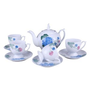 碧落緣友 陶瓷龍鳳禮品釉下五彩手繪茶具 雙色蘭牡丹禮品瓷 套裝-家居-亞馬遜中國