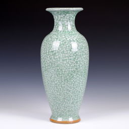 景德鎮(zhèn)陶瓷花瓶 鈞瓷仿古官窯冰片裂紋釉 裝飾工藝品家居擺件禮品