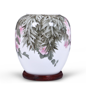 千紅窯醴陵釉下五彩木槿花蓮子缸 藝術(shù)與禮品的完美融合